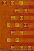 Istiklal Modern Square Pattern Rug 1017A-Orange-Terra