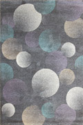 Feathers Contemporary Circle Design Rug 5532 Dark Grey