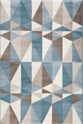 Federico Contemporary Abstract Rugs 2041 White D. Blue