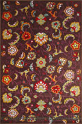 Infinity Contemporary Floral Rug 4139X Brown D. Lilac