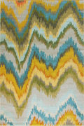 Kaleidoscope Chevron Stripe Rug B645A Ocean Blue Turkuaz