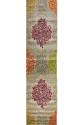 Luna Contemporary Floral Rug 4170X Beige Violet