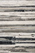 Metallic Contemporary Striped Rugs 3049F Grey Black