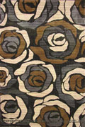 Alpi Contemporary Floral Rug 9455A Black