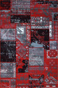 Patchworks Contemporary Abstract Rug 2676 Red