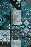 Patchworks Contemporary Abstract Rug 2998 Black Turquoise