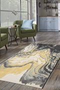 Rizzy Abstract Rugs 3602F Cotton Yellow