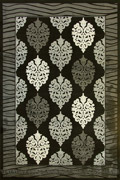 Romeo Contemporary Floral Rug 1806A Black