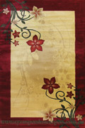 Rose Floral Rug 1766A Red Red