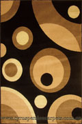 Sahra Modern Circle Design Rug 2137-B44 Black