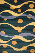 Sahra Modern Wavy Rug 2163-P30 Navy