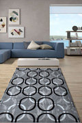 America Circle Pattern Rugs G078A D. Grey D. Grey