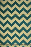 Bello Modern Chevron Striped Rugs 3213 Blue