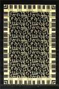 Samargand Piano Music Notes Rug 395-B44