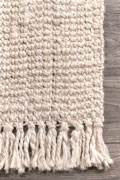 Bleach Jute Hand Woven Rugs Plain Bleach