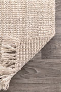 Bleach Jute Hand Woven Rugs Plain Bleach