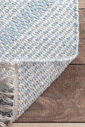 Delhi Flatweave Wool Rugs Rings Turquoi White