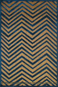 Marco Flatweave Chevron Rug MG216 Tan N Blue LG