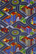 Traffic Big City Street Map Kids Rugs