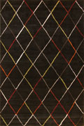 Barcelona Modern Diamond Pattern Rug 6418 Penny Black