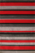 Boston Modern Striped Rugs A892 Red L.Grey