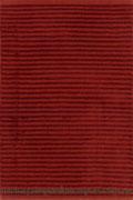 Flavia Wool Modern Plain Stripe Rug Red