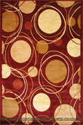 Hawaii Modern Circle Design Rug 2364 Red