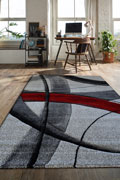 Love Modern Abstract Rugs 22090 Red Ruby