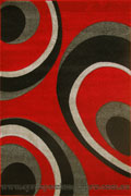 Nevada Modern Circle Design Rug 8923A Red Black