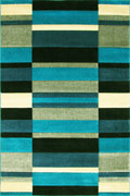 Nevada Modern Striped Rugs 8922 L. Turkuaz D. Turkuaz