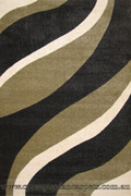 New York Modern Wavy Rug 7014 Black Sage Green