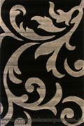 Paris Modern Floral Rug 5003 Black Grey