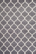 Renzo Modern Trellis Rugs 4001 Light Grey White