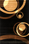 Roma Modern Circle Design Rug 2570-0 Black