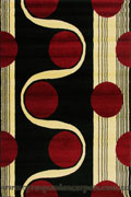 Roma Modern Circle Design Rug 2249-0 Black