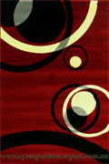 Roma Modern Circle Design Rug 2570-0 Red [2570-0-Red]