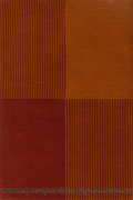 Sahand Wool Modern Square Pattern Rug 976 Red