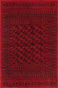 Ellie Contemporary Afghan Pattern Rugs 2432A Red Red