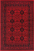 Ellie Contemporary Afghan Pattern Rugs 2433A Red Red