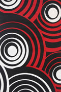 Ellie Contemporary Circle Pattern Rugs 2434A Red Black