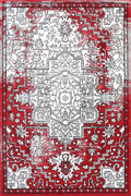 Ellie Contemporary Medallion Rugs 2490A L.Grey Red