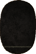 Oval Plain Shaggy Rug Black