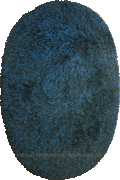 Oval Plain Shaggy Rug Blue