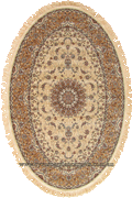 Tehran Traditional Oval Rug 750588 Cream