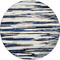 Mayson Contemporary Round Striped Rugs 3468F Sand CBlue