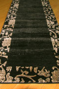 Alpi Border Hallway Runner Rug 9447B Black