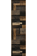 Alpi Geometric Hallway Runner Rug 9610A Black