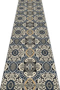 Rizzy Floral Hallway Runner Rug 3601F D Grey NBLU EU