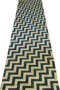 Rizzy Chevron Hallway Runner Rug 3605F Cotton NBlue EU