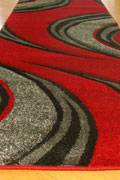 Nevada Hallway Runner Rug 2254L Red D. Grey